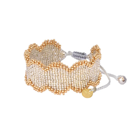 Beaded Wavy Adjustable Medium Bracelet by Mishky