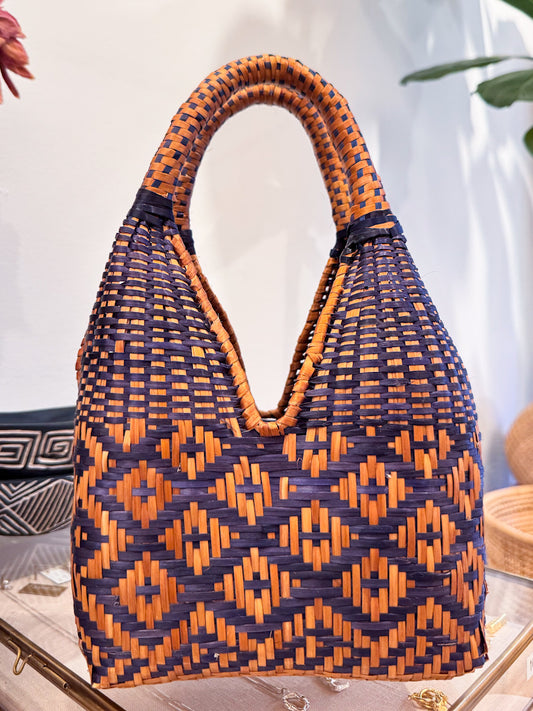 Paja Tetera Mini Basket Bag Blue