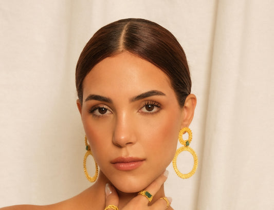 Nattiva Emerald Double Hoops