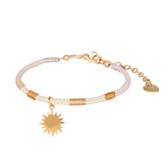Adjustable Bracelet with Gold Plated Sun Ivory by Mishky
