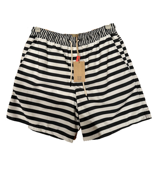 Blue and White Striped Swim Trunks by Ilot