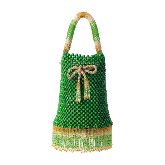 Green Waterfall Beaded Handbag by JETLAGMODE