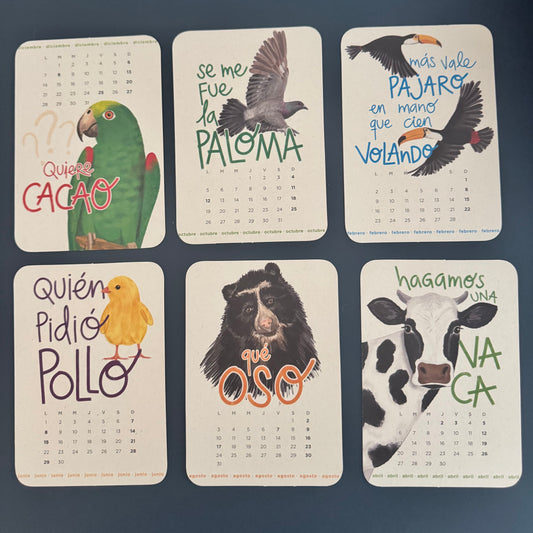 Colombian themed illustrated calendar