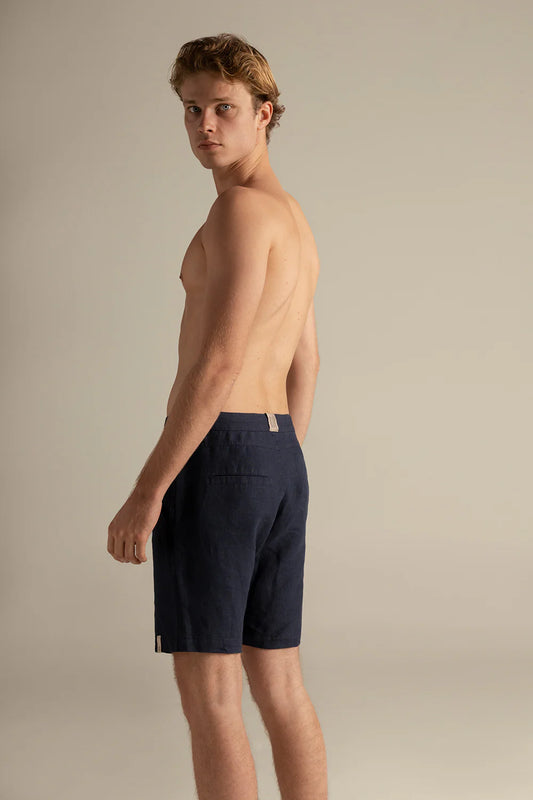 Riviera Bermuda Shorts in Navy by Ilot