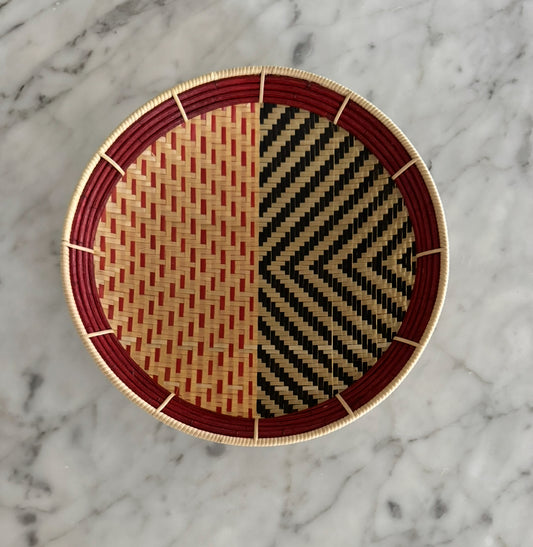 Black & Red woven decorative plates- set of 4