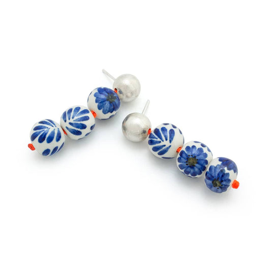 Carmen Ceramic and Silver Sphere Earrings by Pi Project