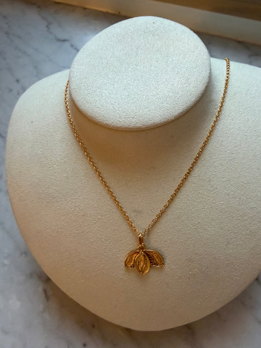 Gold Coffee Bean Pendant Necklace