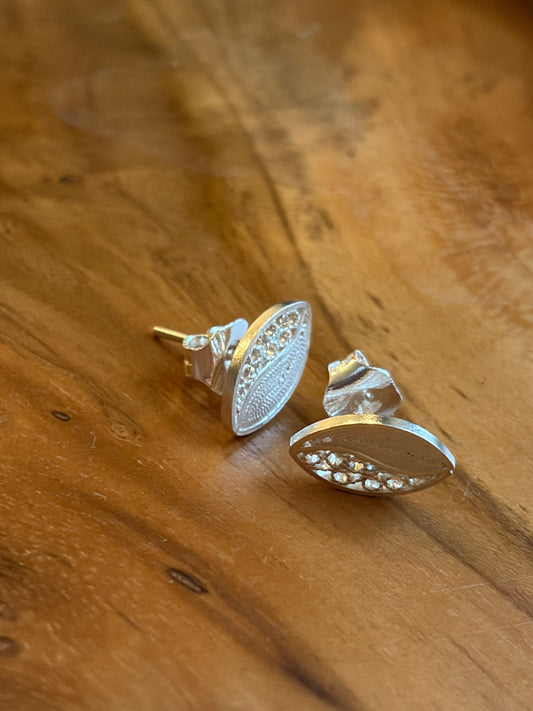 Coffee Bean Stud Filigree Earrings