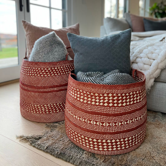 Sandona Small Multi Purpose Basket in Terracotta