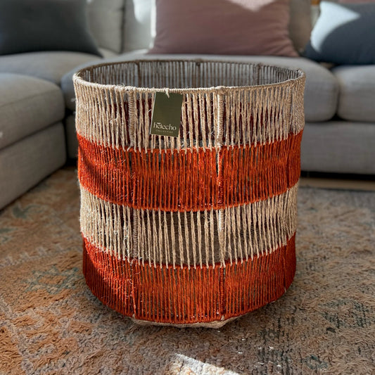Santander Basket - Straight Weave - Large Terracotta