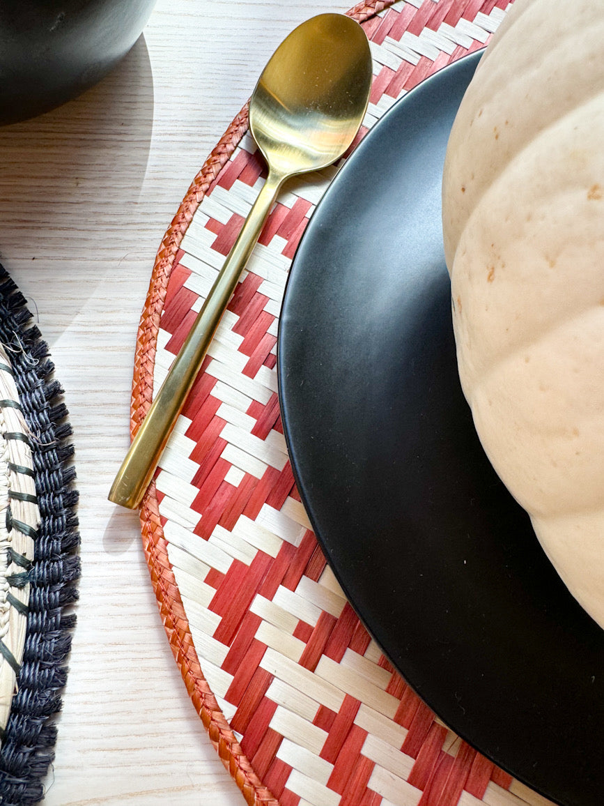 Paja Tetera Round Woven Placemats - Terracotta Frog (Set of 6)