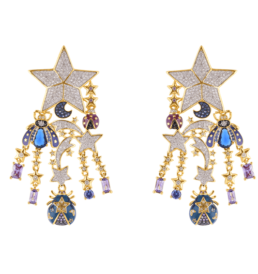 Ethereal Crystal White Earrings by Senda