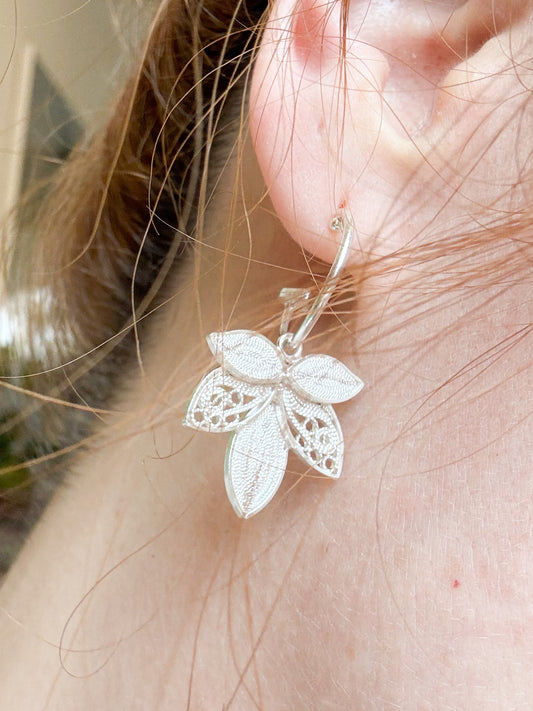 Filigree Leaves Hoops