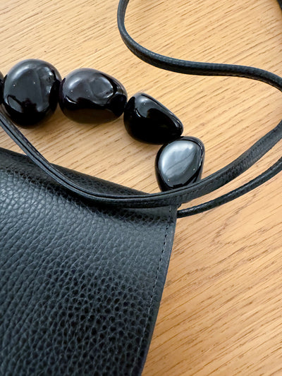 Black Nica Tagua Leather Bag by Sabbai