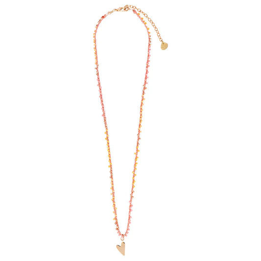 Breaded Necklace w/Gold Plated Heart Charm by Mishky