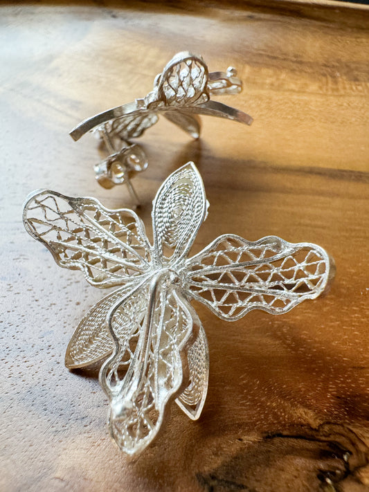 Filigree Orchid Studs