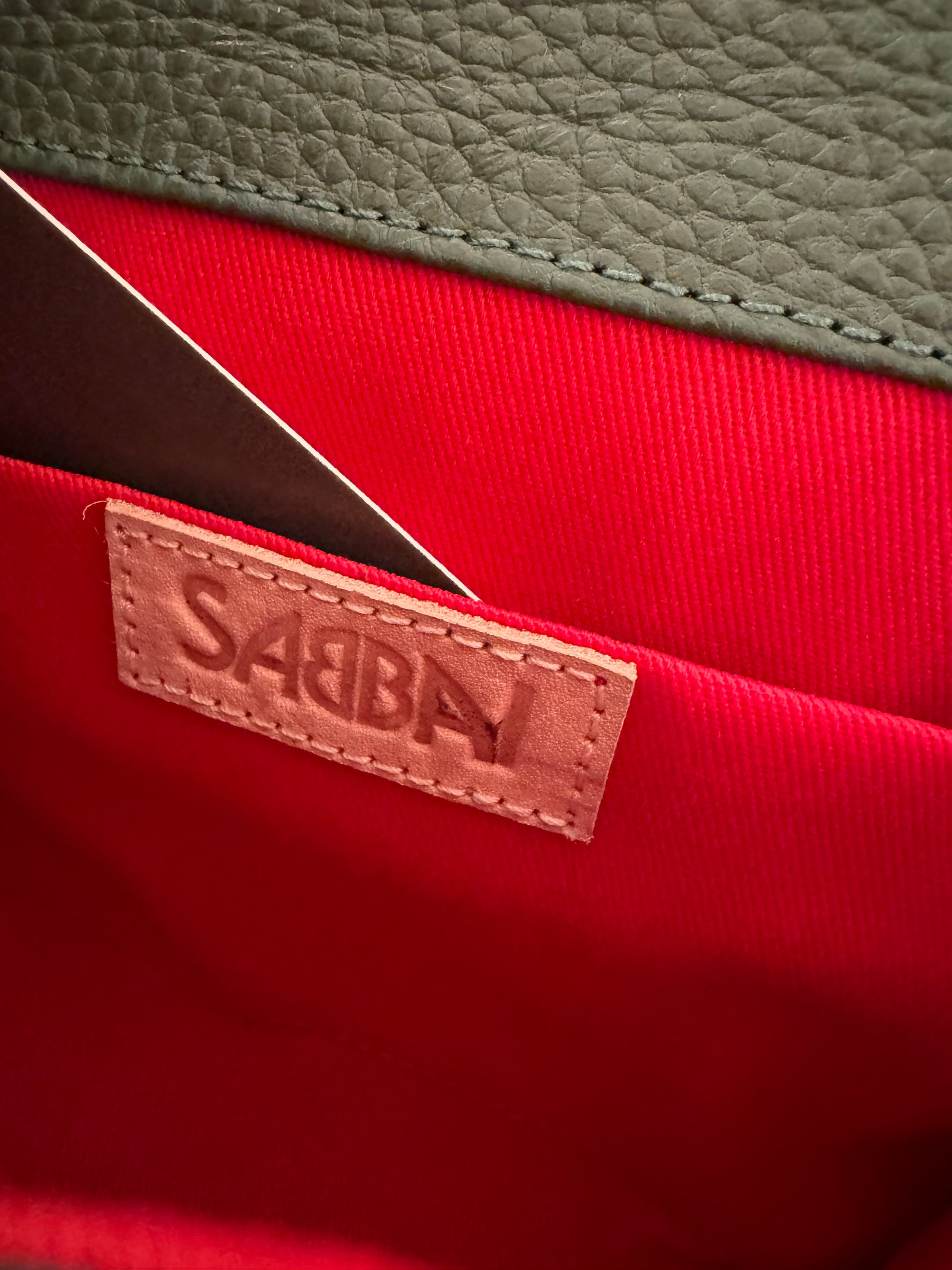 Green Nica Tagua Leather Bag by Sabbai
