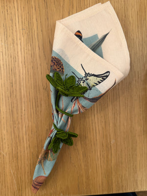 Flower Iraca Palm Napkin Rings Set of 4