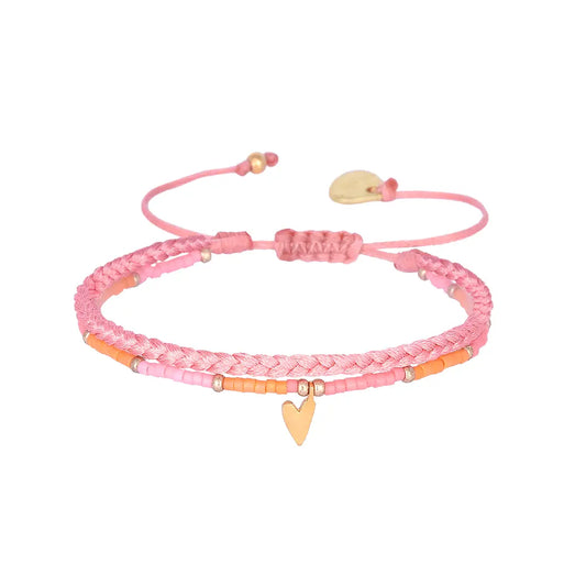 Braided Bracelet w/ Gold Plated Heart  by Mishky