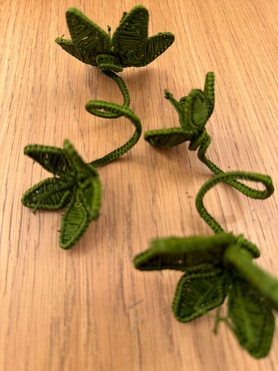 Flower Iraca Palm Napkin Rings Set of 4
