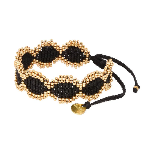 Beaded Wavy Adjustable Small Bracelet by Mishky