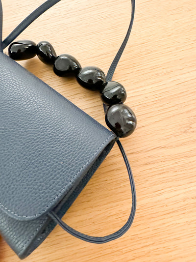 Navy Nica Tagua Leather Bag by Sabbai