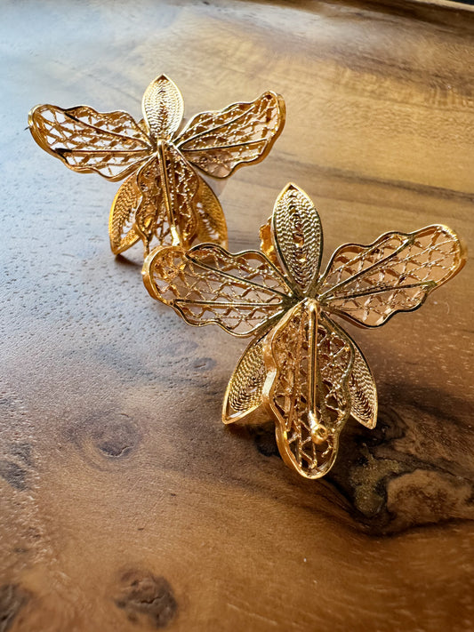 Filigree Orchid Studs