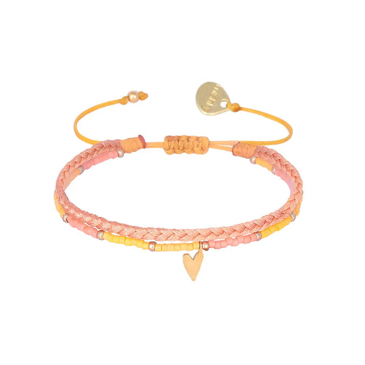 Braided Bracelet w/ Gold Plated Heart  by Mishky