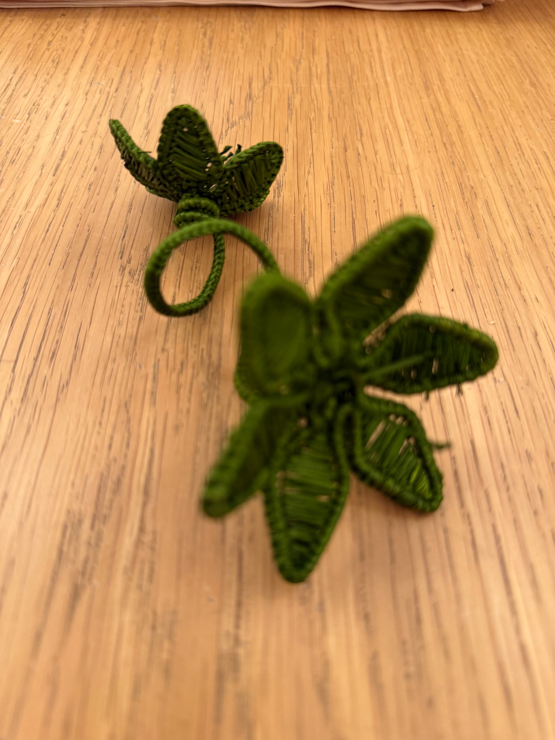 Flower Iraca Palm Napkin Rings Set of 4
