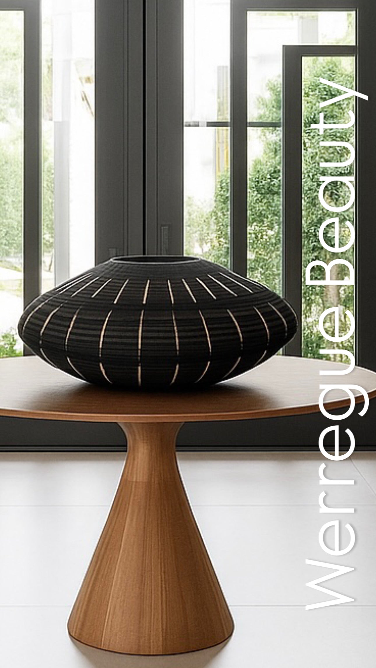 Werregue Large Black Wide Oval Lagrimas Masterpiece