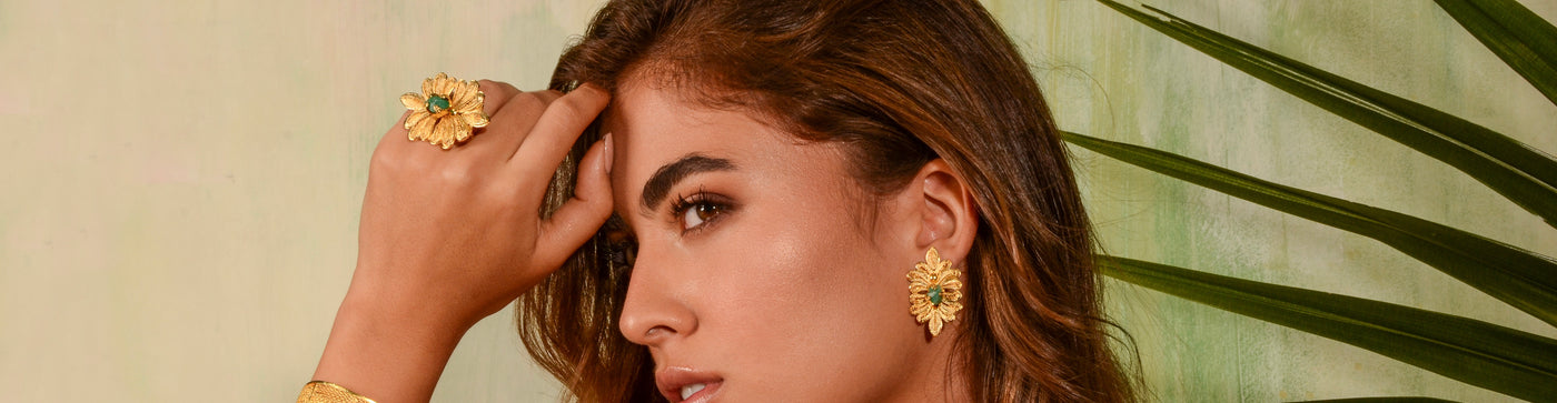 Double Crown Emerald Earrings