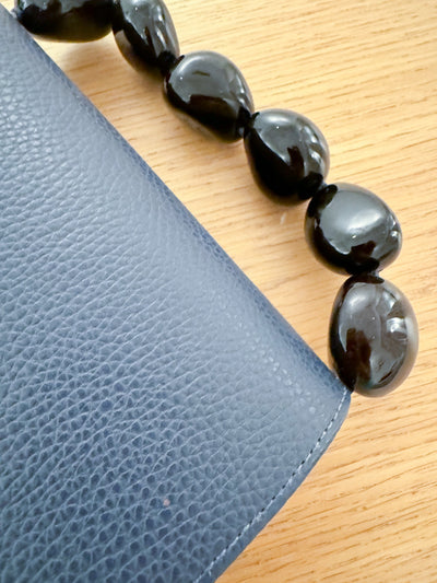 Navy Nica Tagua Leather Bag by Sabbai