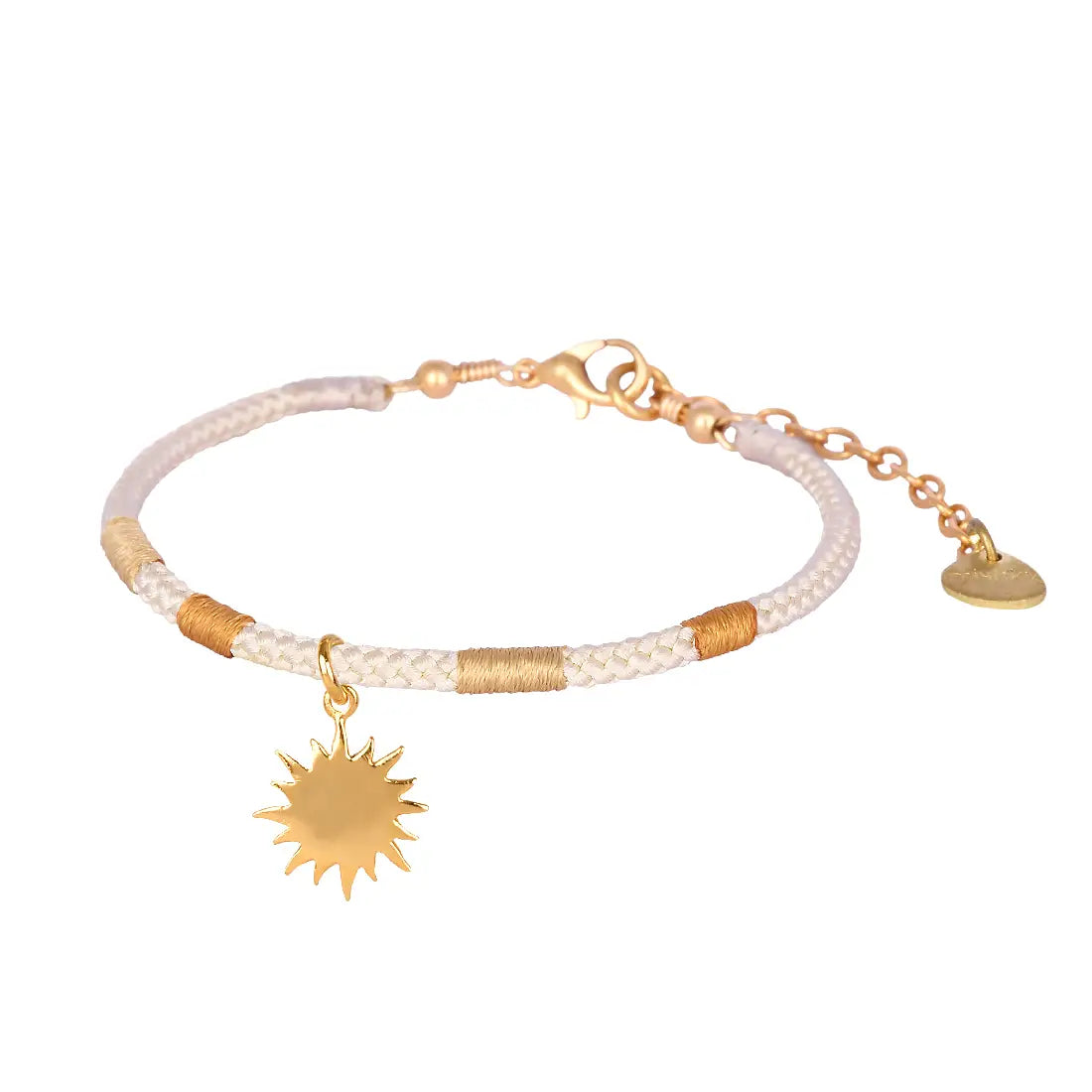 Adjustable Bracelet with Gold Plated Sun Ivory by Mishky