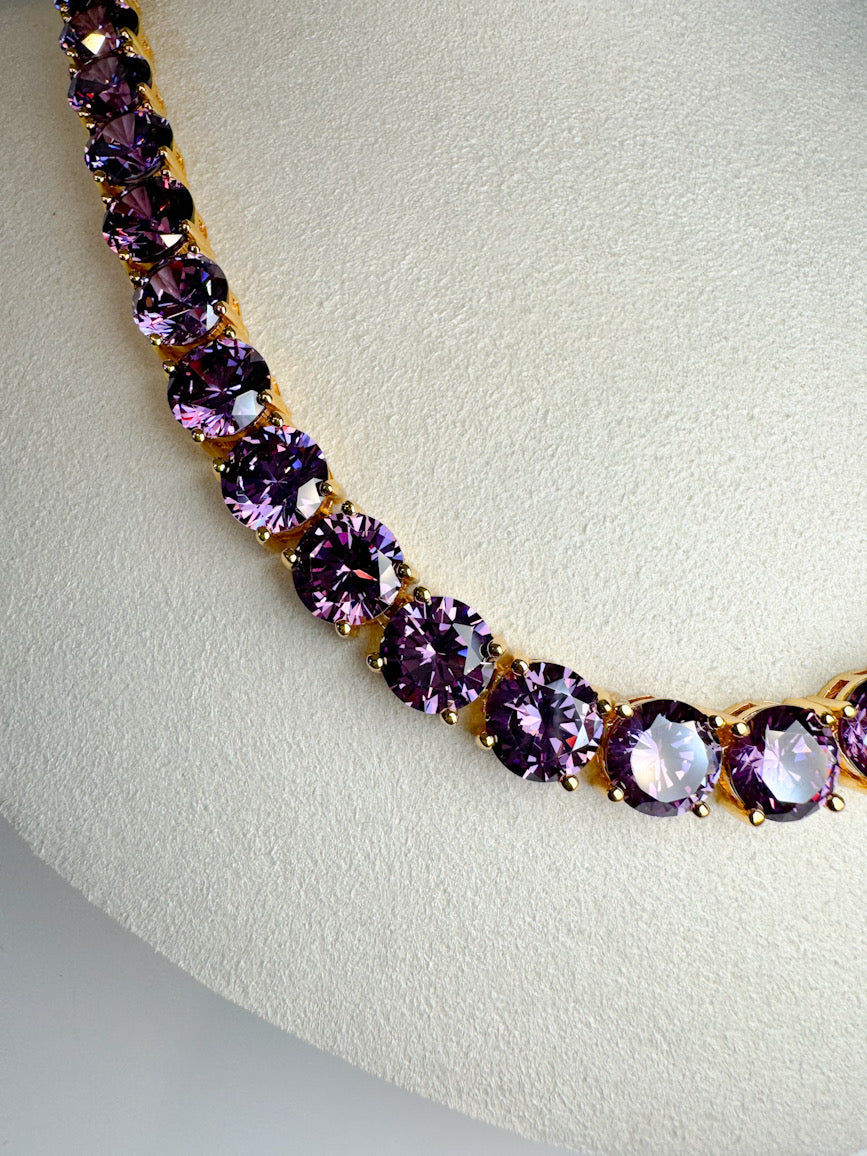 Tennis 8MM Amethyst Necklace by Senda 