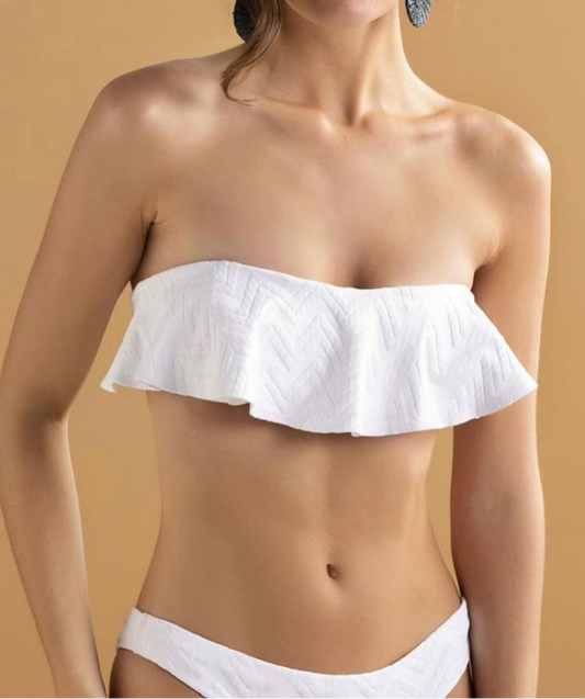 Swimsuit Ruffled White Bikini