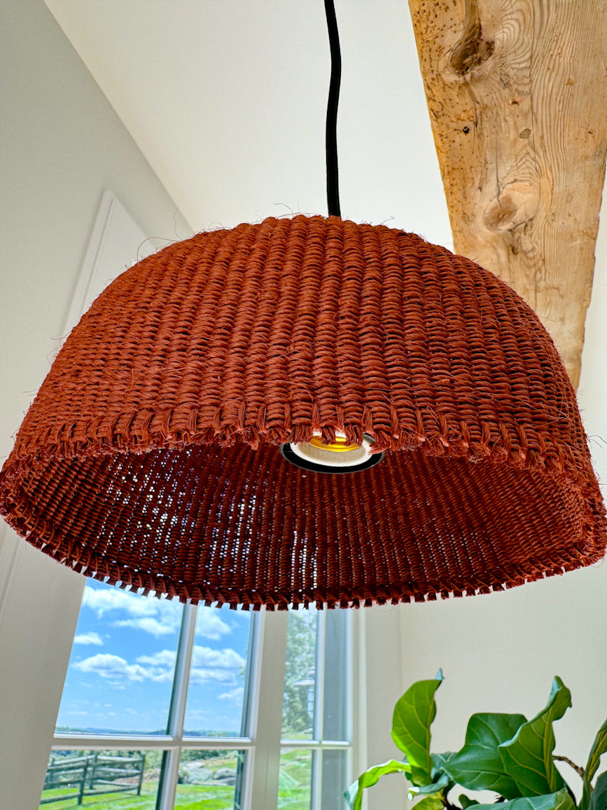 Hanging Lamps Woven from Fique Fiber