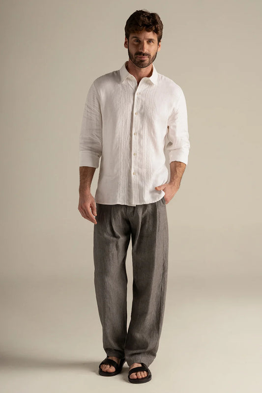 Grey Privé Linen Pants by Ilot