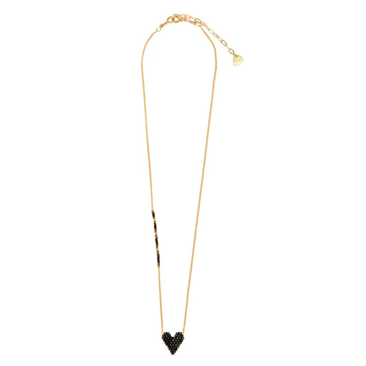 Beaded Heart Adjustable Necklace by Mishky