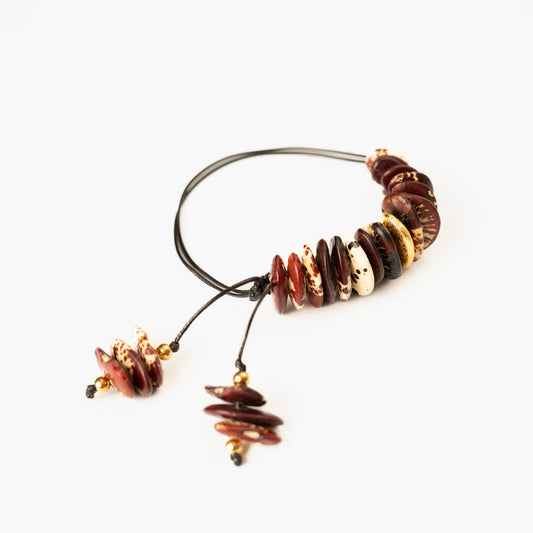 Celestino Gold Bean Seed Bracelet (Black or Red)
