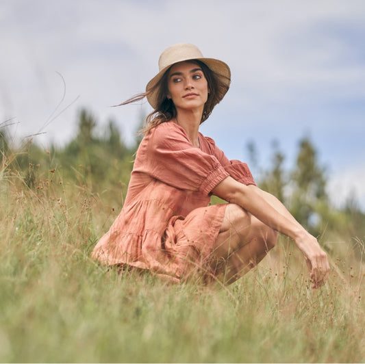 Coral Linen Dress by by Touché