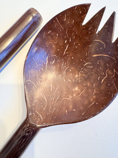 Coconut Shell Salad Server Set