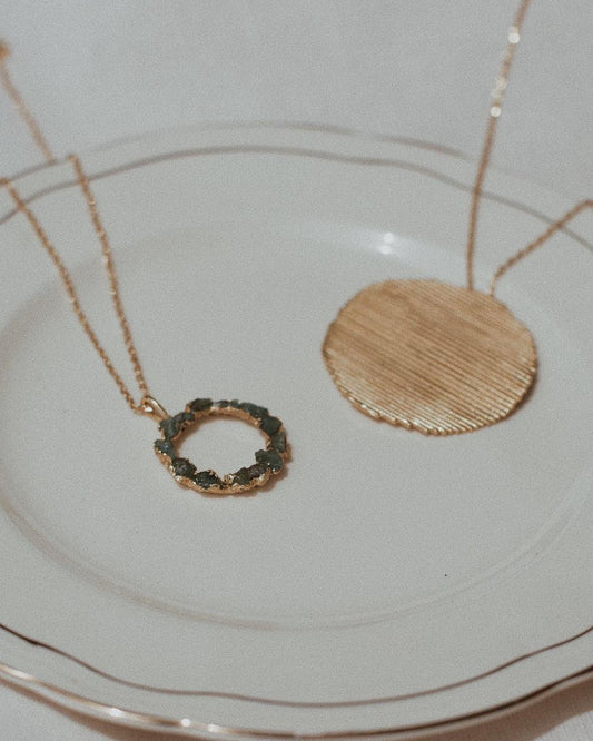 Emerald Circle Necklace by Fenomena