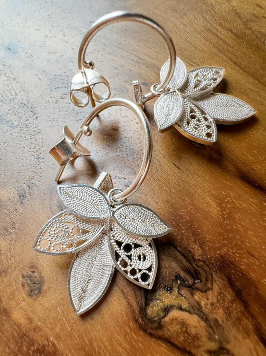 Filigree Leaves Hoops
