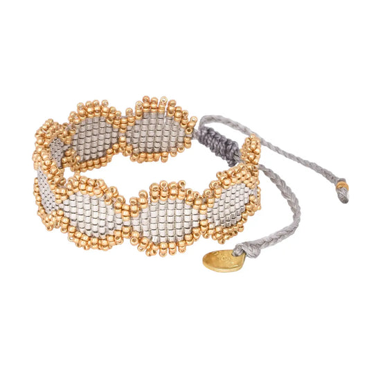 Beaded Wavy Adjustable Small Bracelet by Mishky