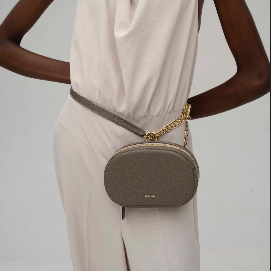 Taupe Pill Phone Bag by Camellet