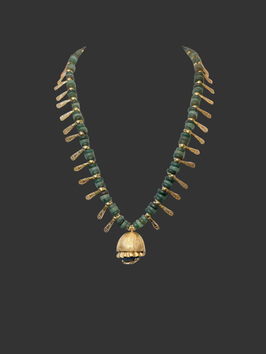 PreColumbian Art Bell Jade Necklace