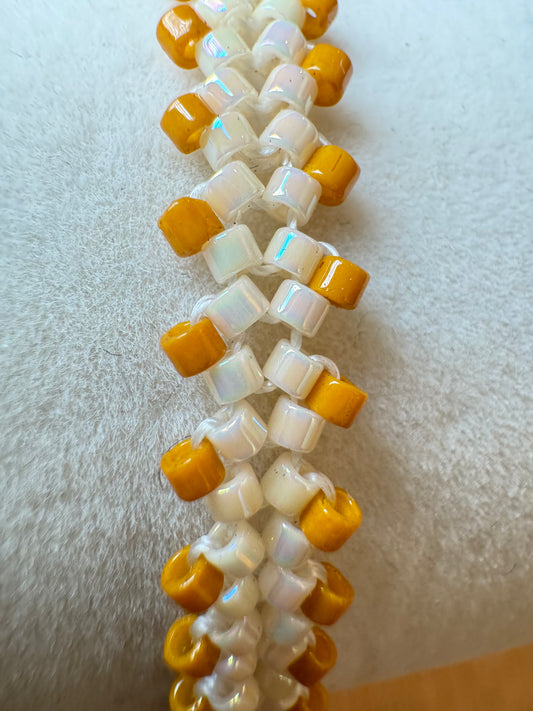 Santa Marta Fish Spin Bracelet White Threat | Mustard