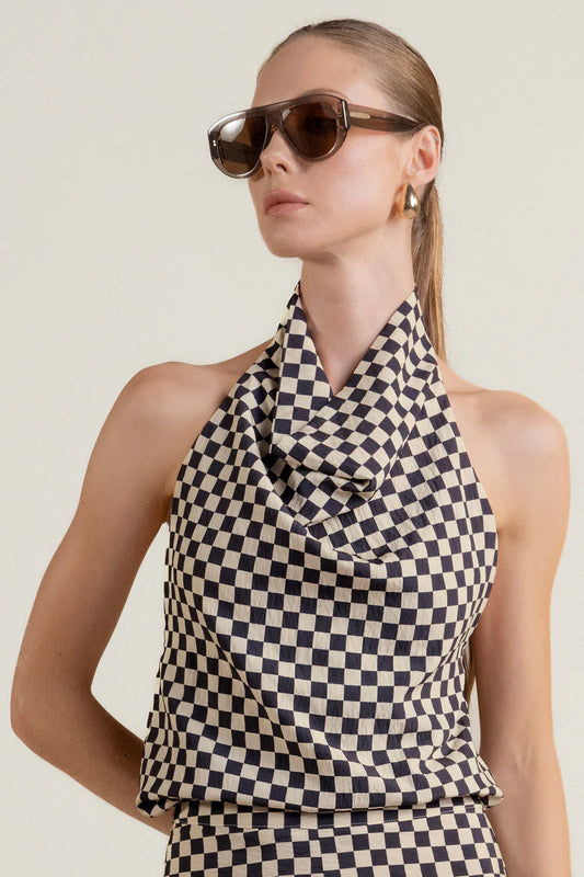 Halter Top Checkered Top