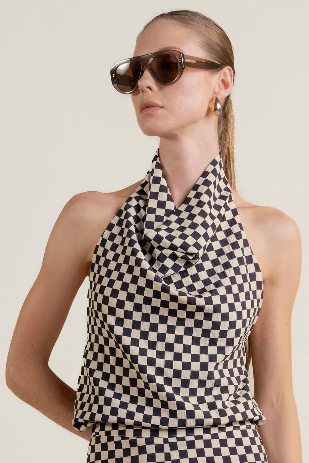 Halter Top Checkered Top