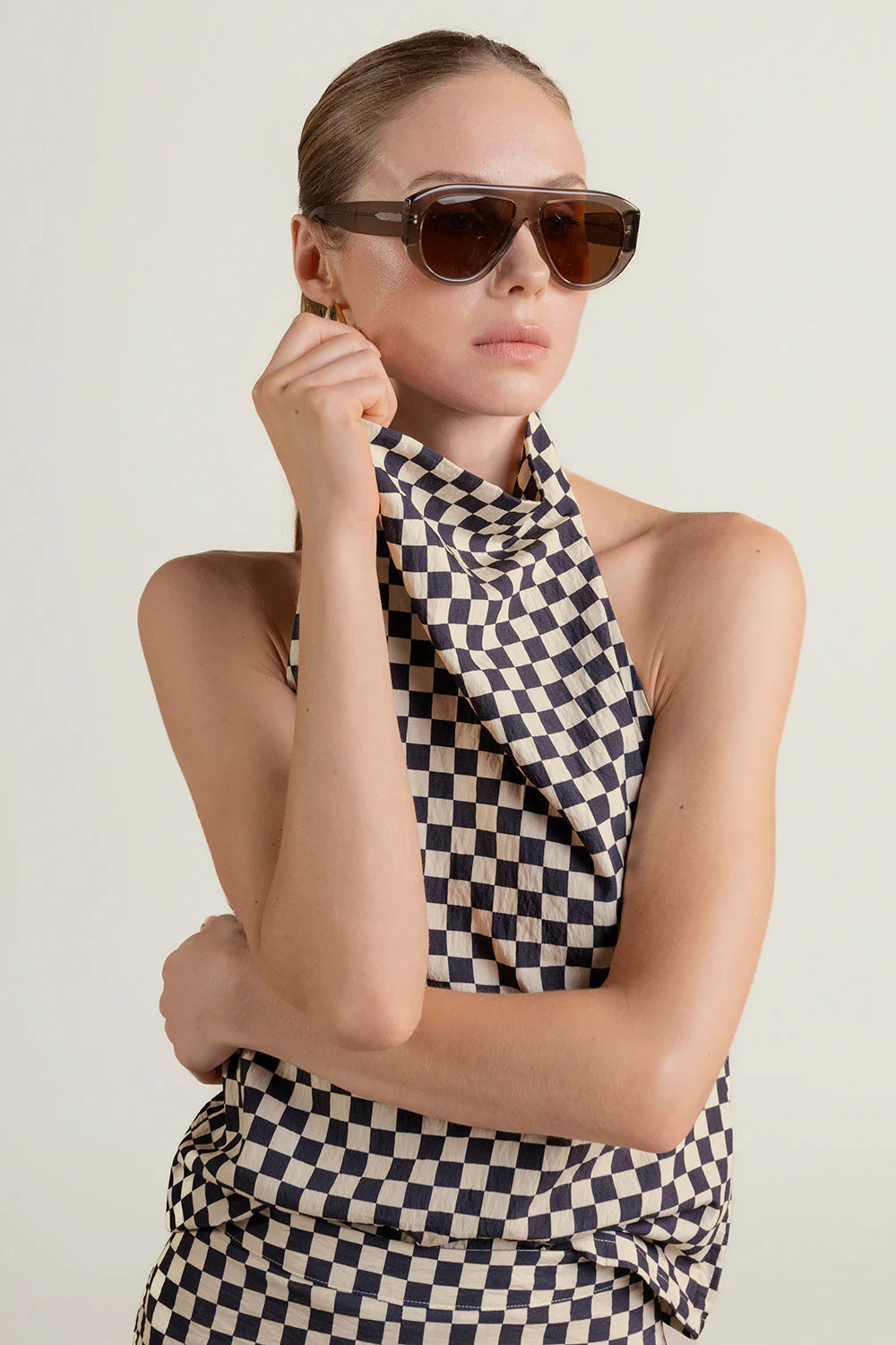 Halter Top Checkered Top